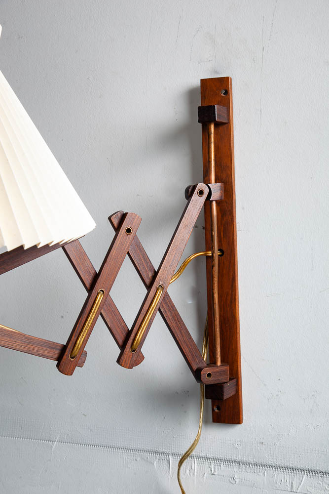 Mid Century Modern Sconce Lamp Wall Solid Rosewood Scissor Light Le Klint 332 NM - Image 6