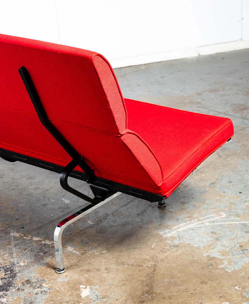 Mid Century Modern Couch Compact Sofa Charles Eames Herman Miller Red Vintage - Image 8