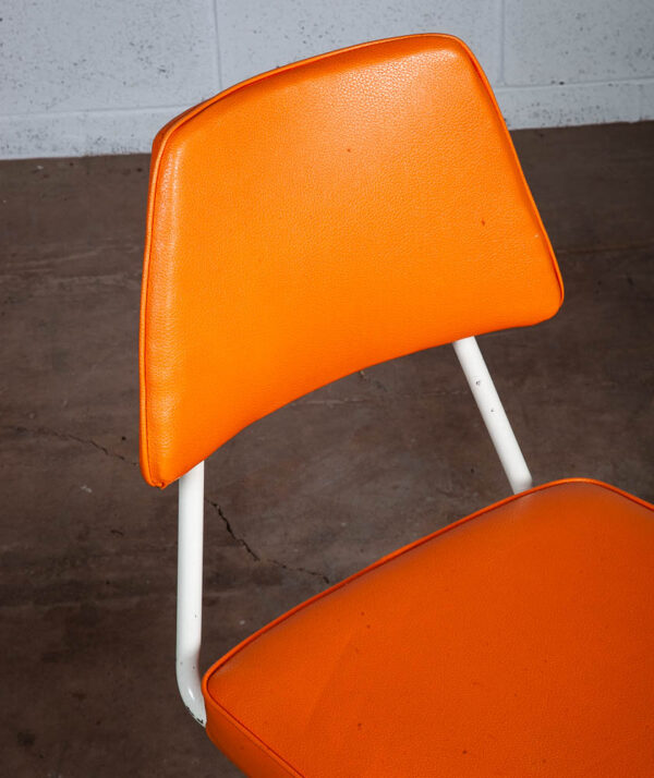 Mid Century Modern Office Chair Cali-Style Orange White Swivel Lounge Vintage - Image 6