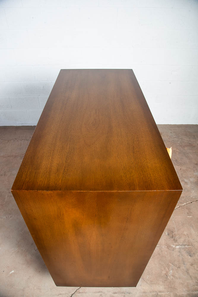 Mid Century Modern Dresser Highboy Tall Vintage Walnut Red Lion Chest 5 Drawers - Image 6