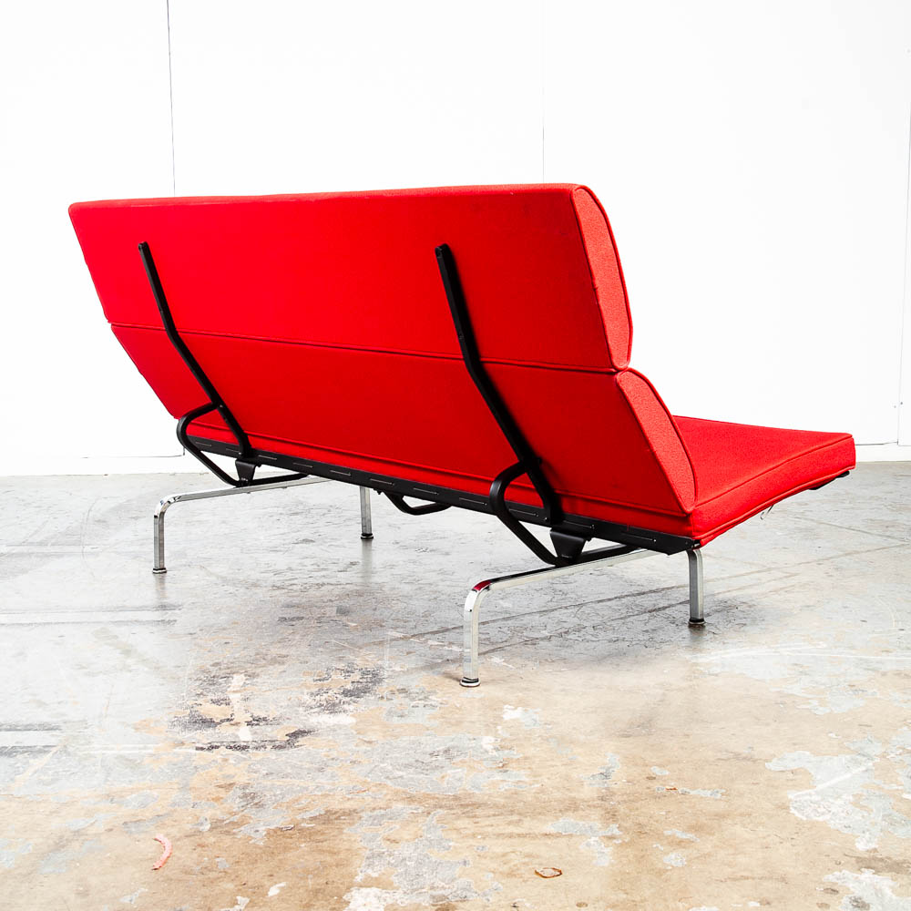 Mid Century Modern Couch Compact Sofa Charles Eames Herman Miller Red Vintage - Image 3