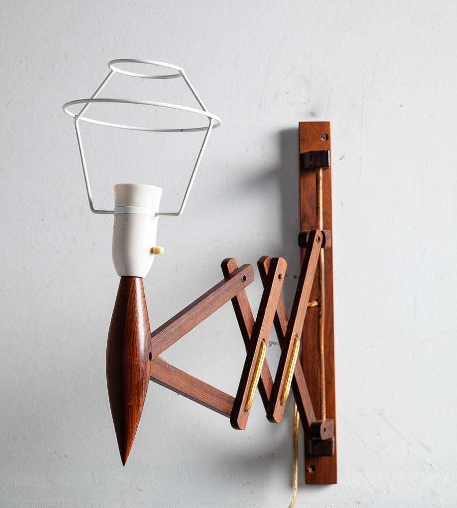 Mid Century Modern Sconce Lamp Wall Solid Rosewood Scissor Light Le Klint 332 NM - Image 5
