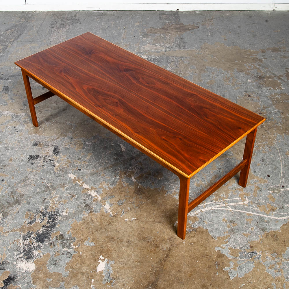 Mid Century Danish Modern Coffee Table Dux Sweden Surfboard Teak Denmark Compact Vintage