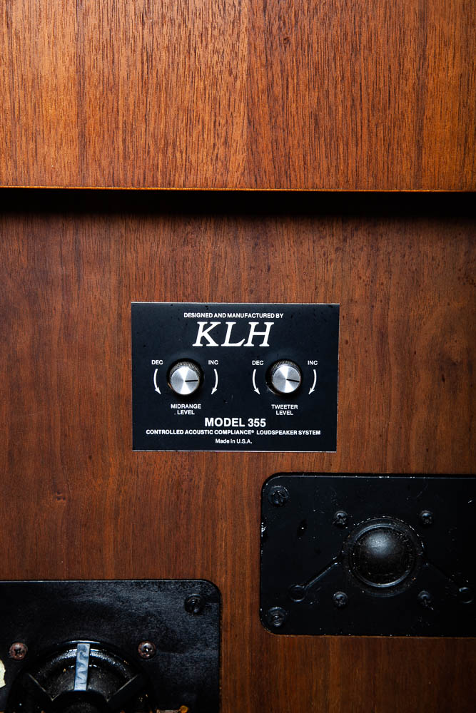 Mid Century Modern Speakers KLH Set 355 The Baron Tower Walnut Glass Audiophile - Image 8