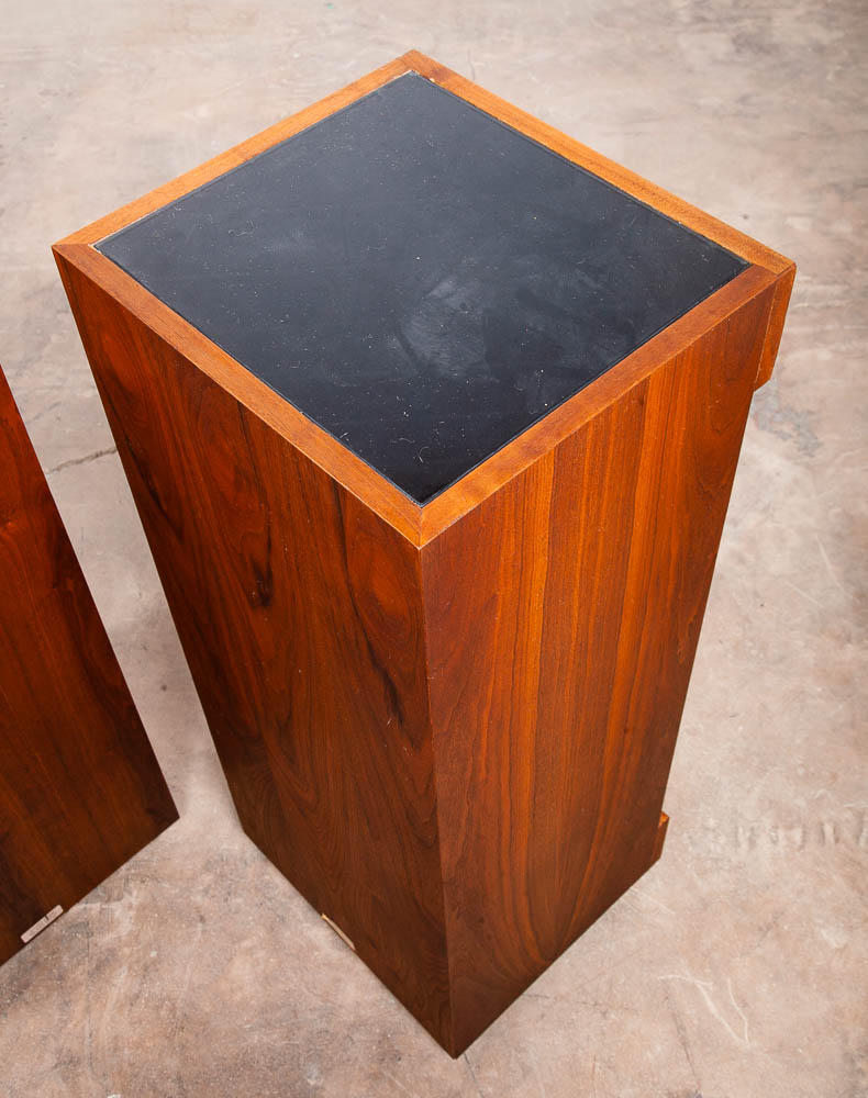 Mid Century Modern Speakers KLH Set 355 The Baron Tower Walnut Glass Audiophile - Image 12