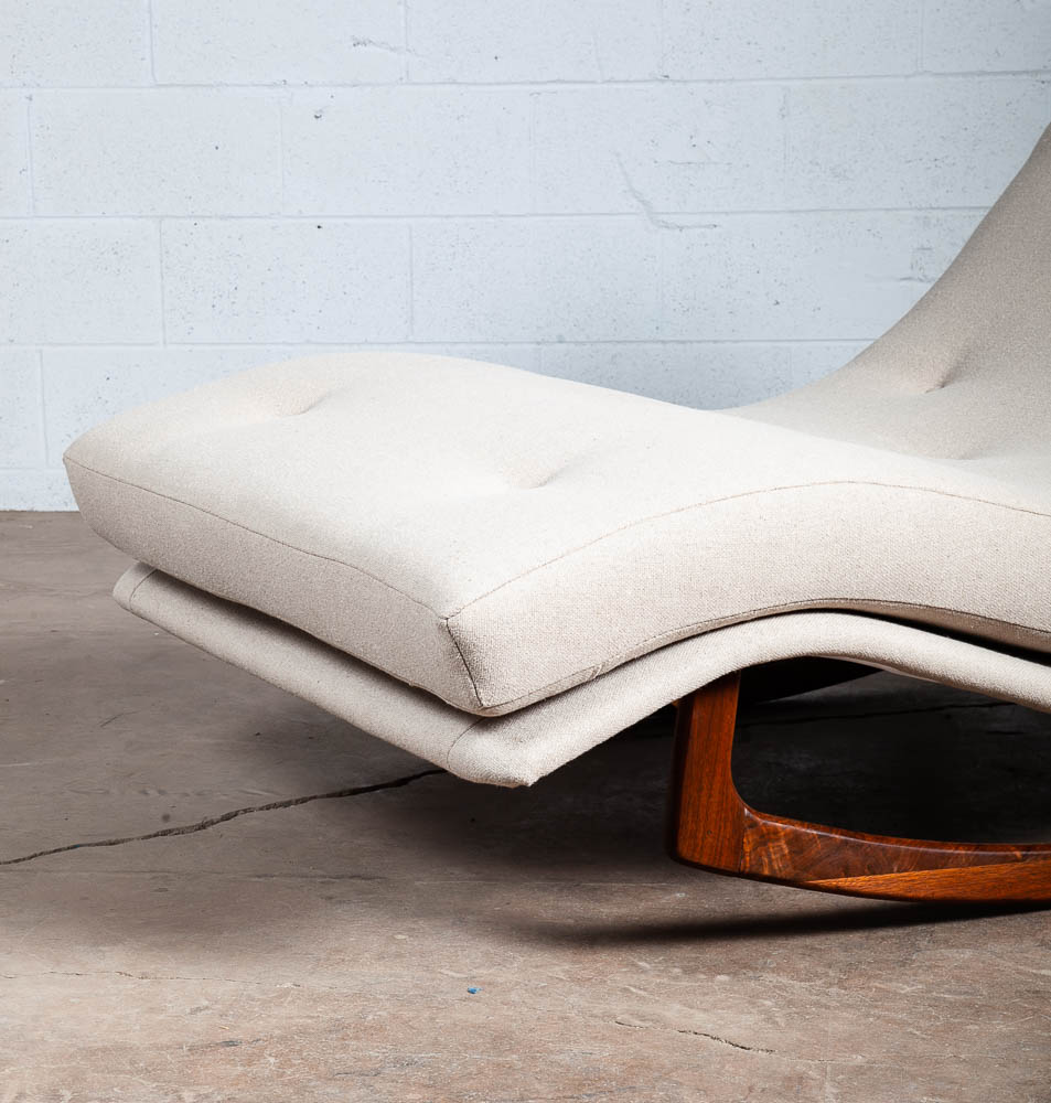 Mid Century Modern Chaise Lounge Rocking Chair Adrian Pearsall Solid Walnut Wave - Image 8