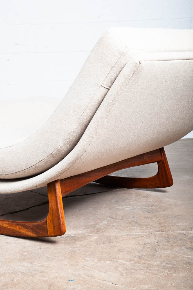 Mid Century Modern Chaise Lounge Rocking Chair Adrian Pearsall Solid Walnut Wave - Image 10