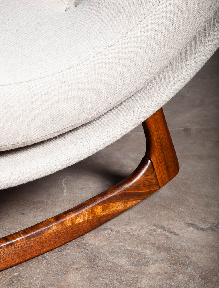 Mid Century Modern Chaise Lounge Rocking Chair Adrian Pearsall Solid Walnut Wave - Image 7