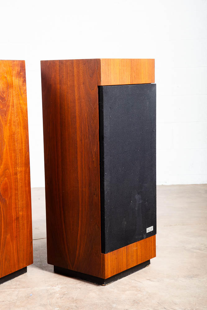 Mid Century Modern Speakers KLH Set 355 The Baron Tower Walnut Glass Audiophile - Image 10