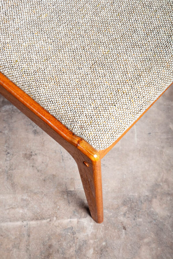 Mid Century Danish Modern Dining Chairs Set 6 Teak Wool Oatmeal Denmark NM - Image 10