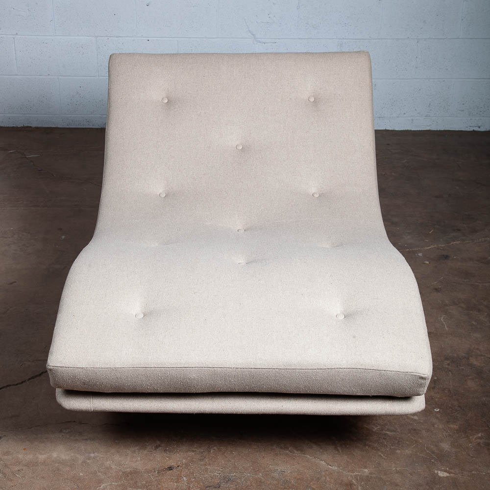 Mid Century Modern Chaise Lounge Rocking Chair Adrian Pearsall Solid Walnut Wave - Image 4