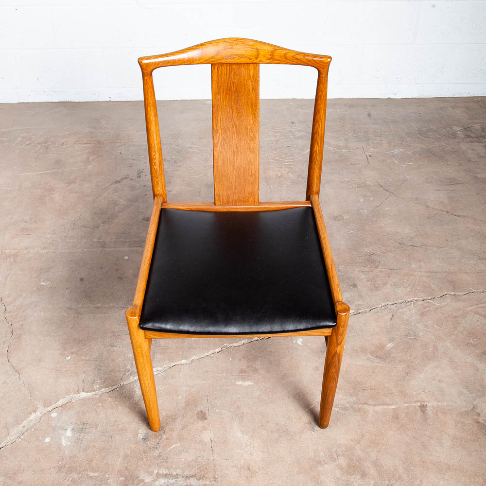 Mid Century Danish Modern Dining Chairs Side Pair Oak J O Carlsson Vintage Black - Image 8