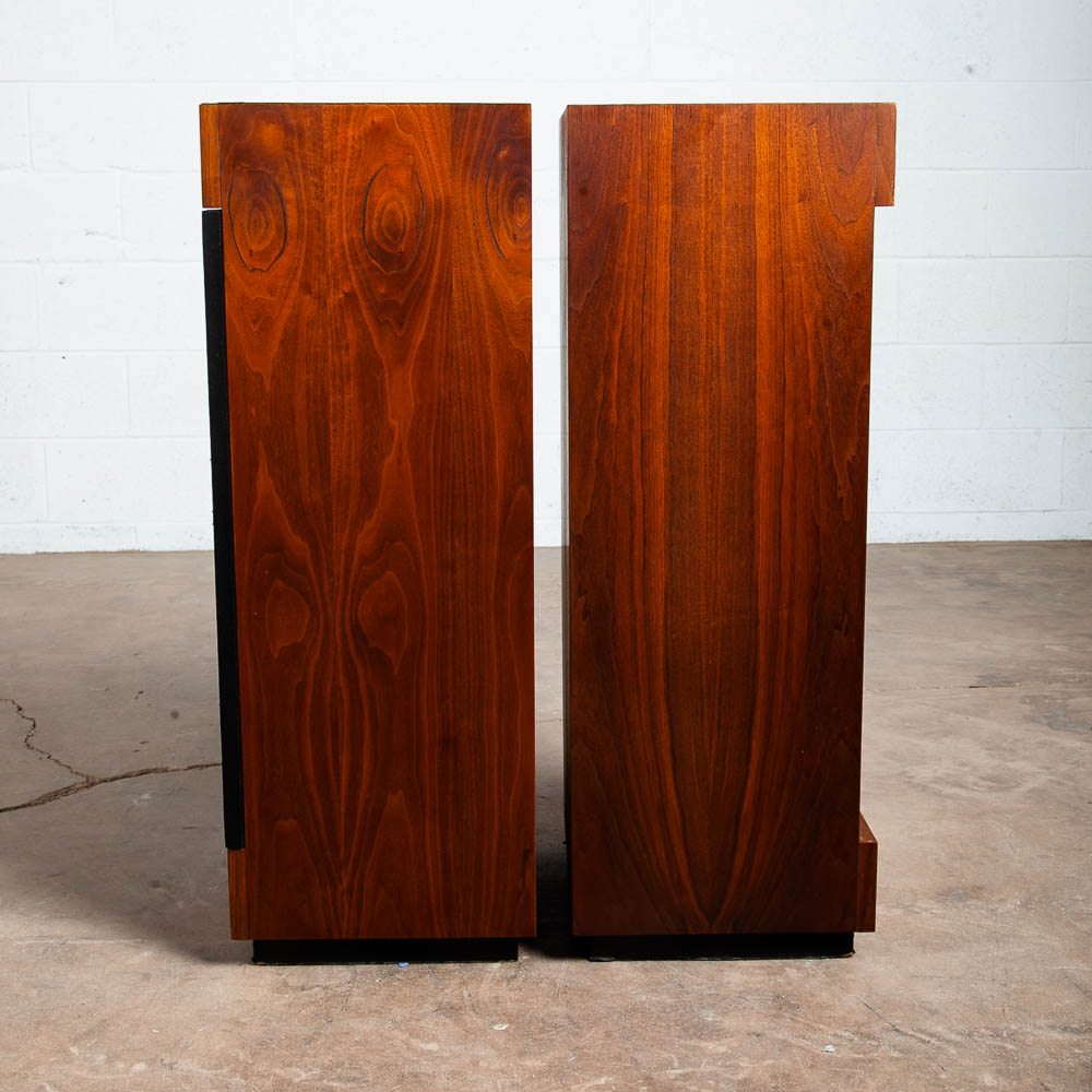 Mid Century Modern Speakers KLH Set 355 The Baron Tower Walnut Glass Audiophile - Image 6