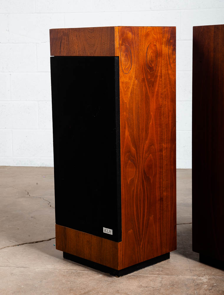 Mid Century Modern Speakers KLH Set 355 The Baron Tower Walnut Glass Audiophile - Image 11