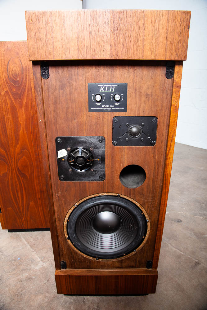 Mid Century Modern Speakers KLH Set 355 The Baron Tower Walnut Glass Audiophile - Image 7