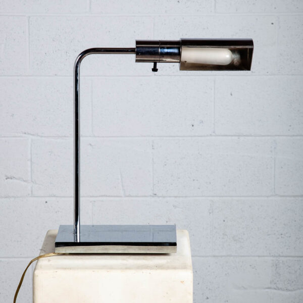 Mid Century Modern Table Lamp Casella Chrome Desk Metal Light Desk Silver Swivel - Image 9