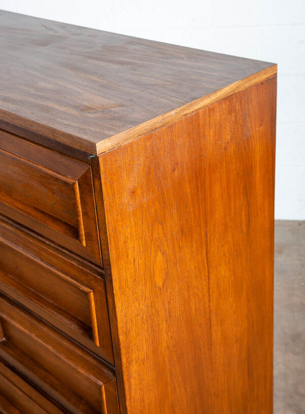 Mid Century Modern Highboy Dresser Morris of California Walnut Drawer 5 drawer - Image 8