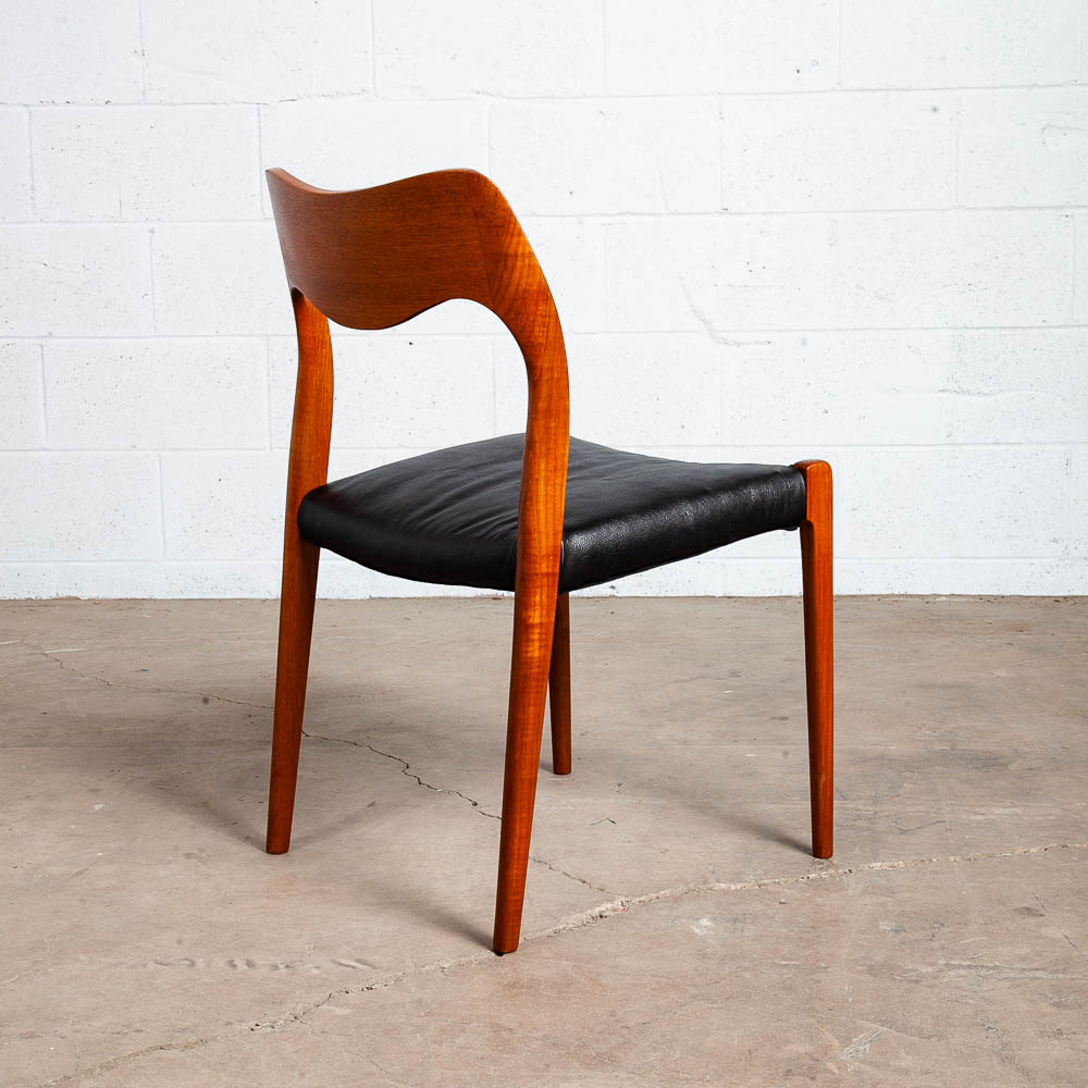 Mid Century Danish Modern Dining Chair Niels J.L Moller #71 Teak Black Denmark - Image 7