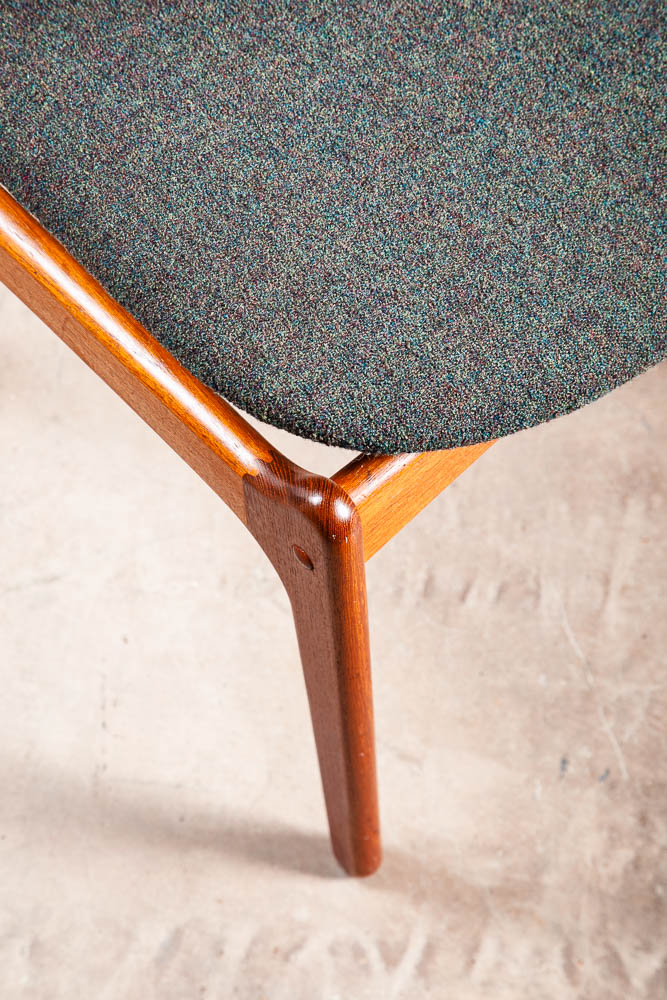 Mid Century Danish Modern Dining Chairs Set 6 Teak Erik Buch #49 Grey Denmark NM - Image 10