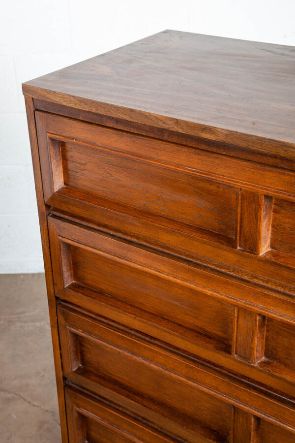 Mid Century Modern Highboy Dresser Morris of California Walnut Drawer 5 drawer - Image 7