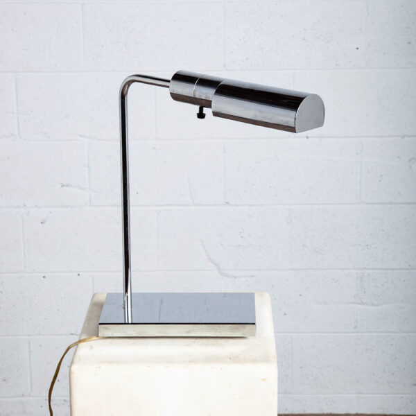 Mid Century Modern Table Lamp Casella Chrome Desk Metal Light Desk Silver Swivel - Image 4