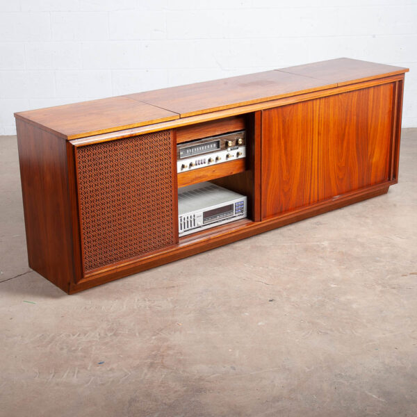 Mid Century Modern Stereo Console Credenza Fisher 700T JBL D123 Radio Barzilay
