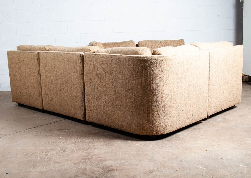 Mid Century Danish Modern Sofa Sectional Couch Modular Brown Tan Low Profile Vintage - Image 5