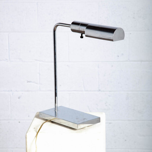 Mid Century Modern Table Lamp Casella Chrome Desk Metal Light Desk Silver Swivel
