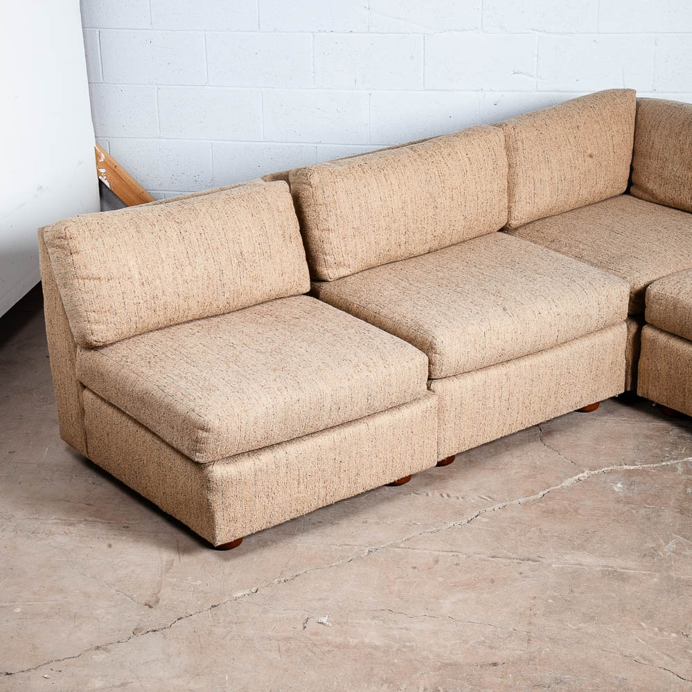 Mid Century Danish Modern Sofa Sectional Couch Modular Brown Tan Low Profile Vintage - Image 10