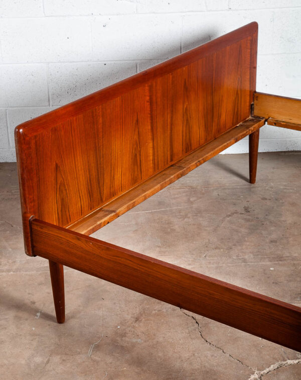 Mid Century Danish Modern Bed Frame Headboard Full Size Solid Teak Denmark - Image 4