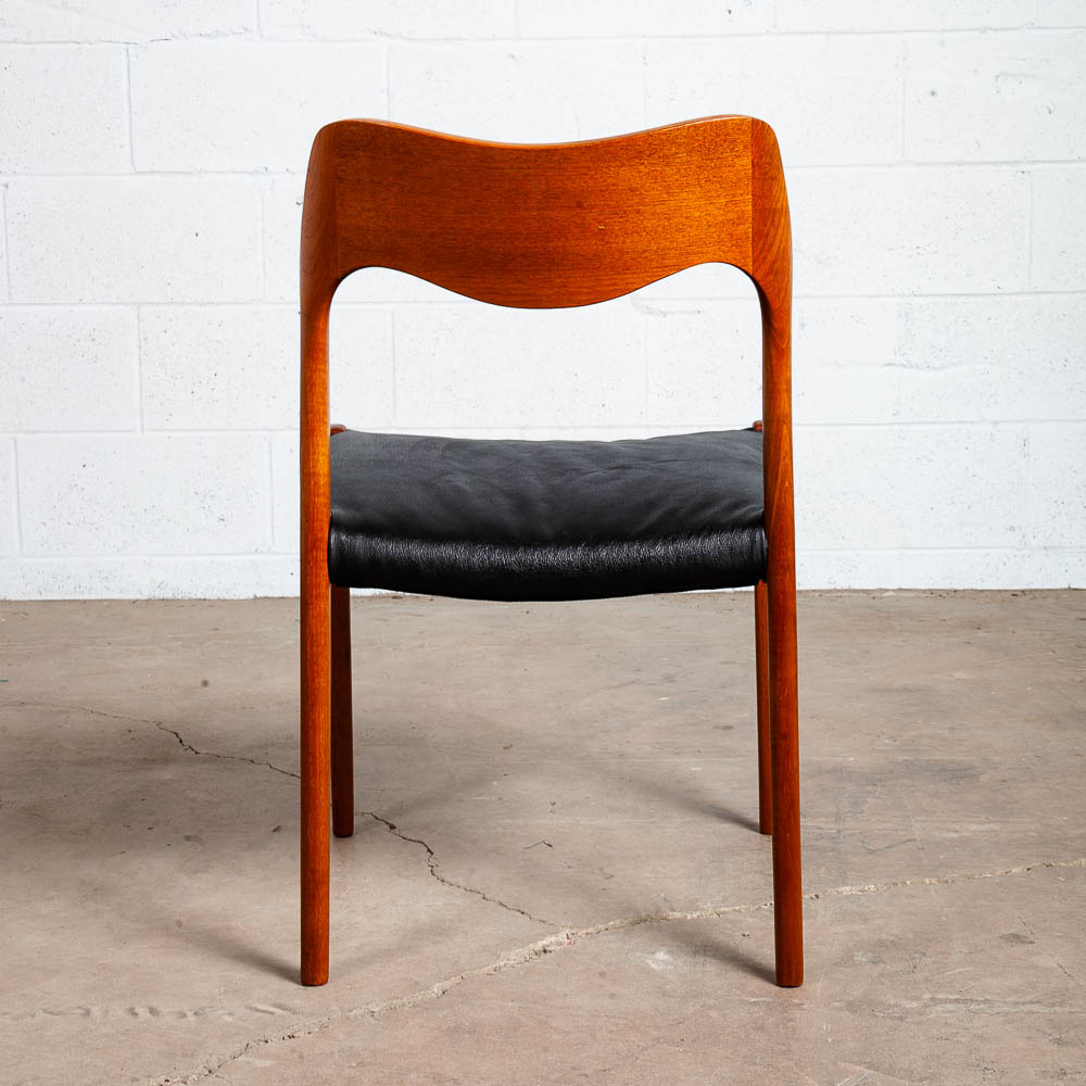 Mid Century Danish Modern Dining Chair Niels J.L Moller #71 Teak Black Denmark - Image 5