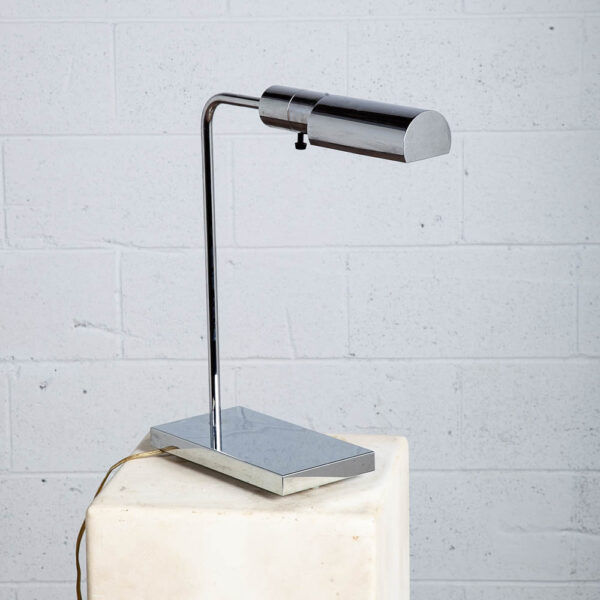 Mid Century Modern Table Lamp Casella Chrome Desk Metal Light Desk Silver Swivel - Image 10