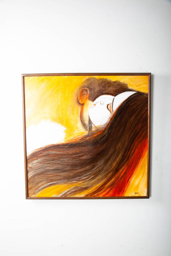 Mid Century Modern Painting Original Artwork Robert Irwin Abstract Surreal Mcm Signed Vintage - Image 5