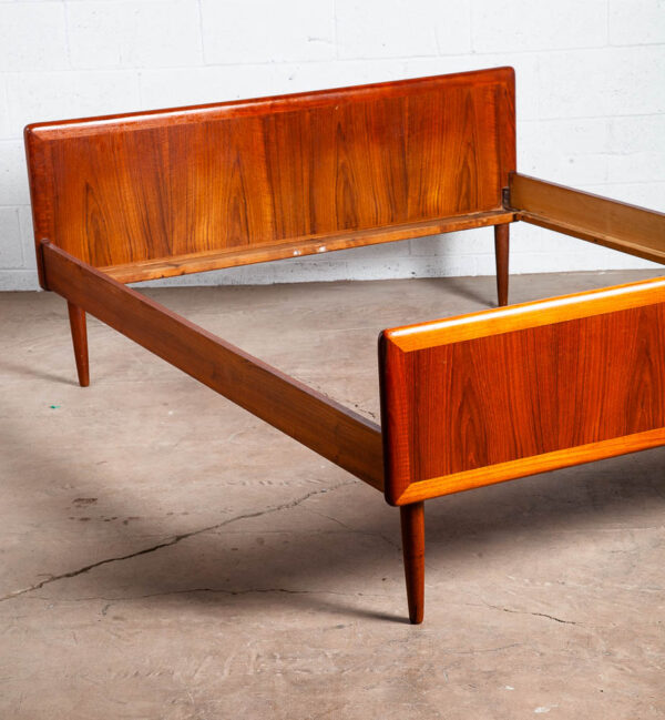 Mid Century Danish Modern Bed Frame Headboard Full Size Solid Teak Denmark - Image 6