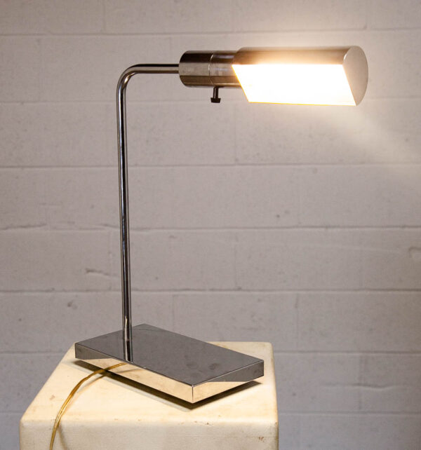 Mid Century Modern Table Lamp Casella Chrome Desk Metal Light Desk Silver Swivel - Image 2