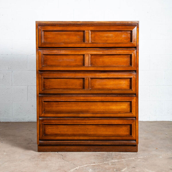 Mid Century Modern Highboy Dresser Morris of California Walnut Drawer 5 drawer - Image 2