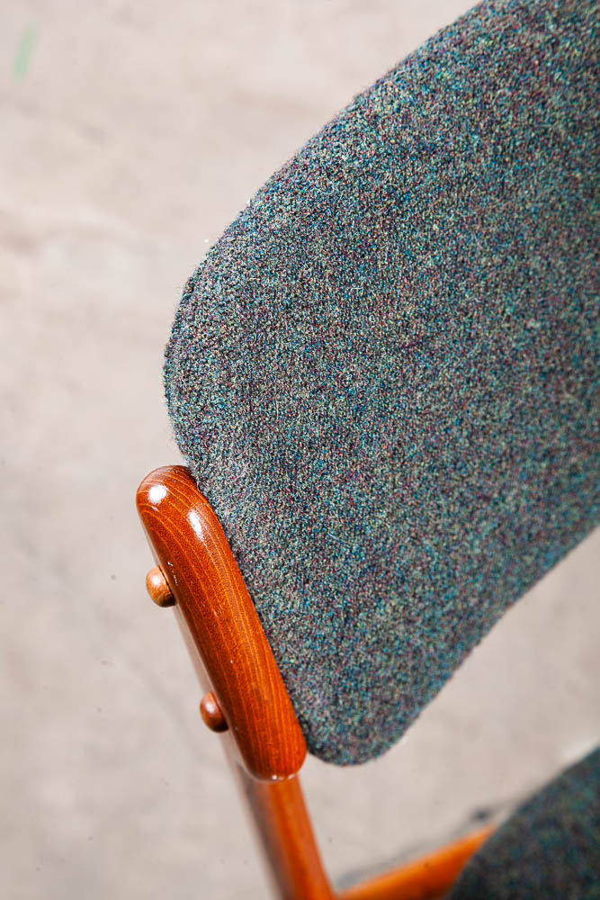 Mid Century Danish Modern Dining Chairs Set 6 Teak Erik Buch #49 Grey Denmark NM - Image 11