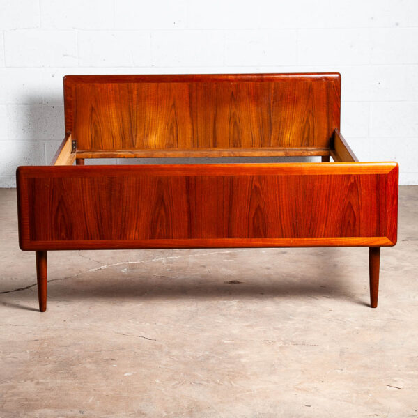 Mid Century Danish Modern Bed Frame Headboard Full Size Solid Teak Denmark - Image 2
