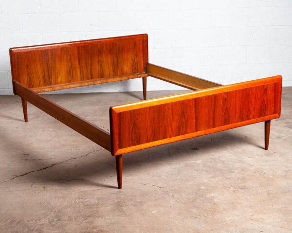 Mid Century Danish Modern Bed Frame Headboard Full Size Solid Teak Denmark - Image 10