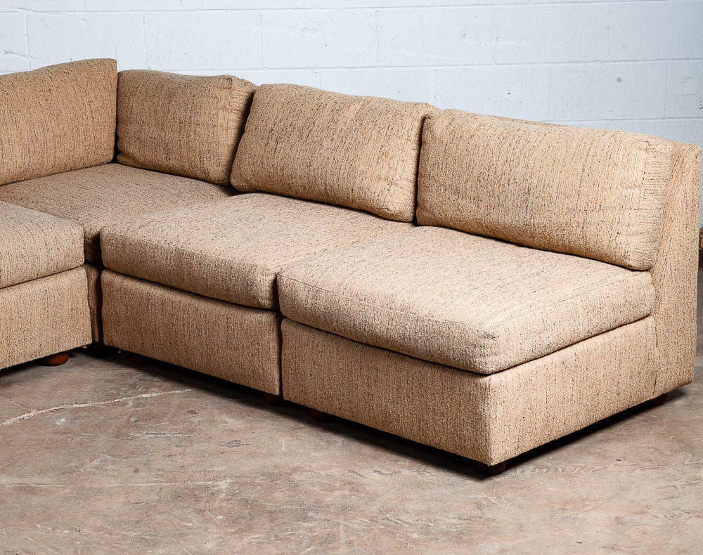 Mid Century Danish Modern Sofa Sectional Couch Modular Brown Tan Low Profile Vintage - Image 9