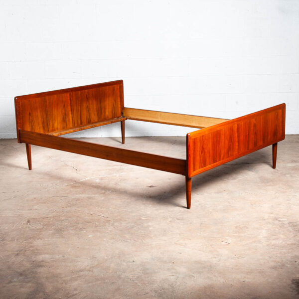 Mid Century Danish Modern Bed Frame Headboard Full Size Solid Teak Denmark