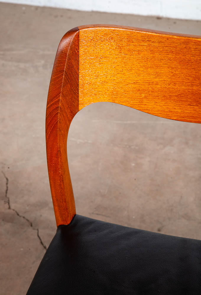 Mid Century Danish Modern Dining Chair Niels J.L Moller #71 Teak Black Denmark - Image 8