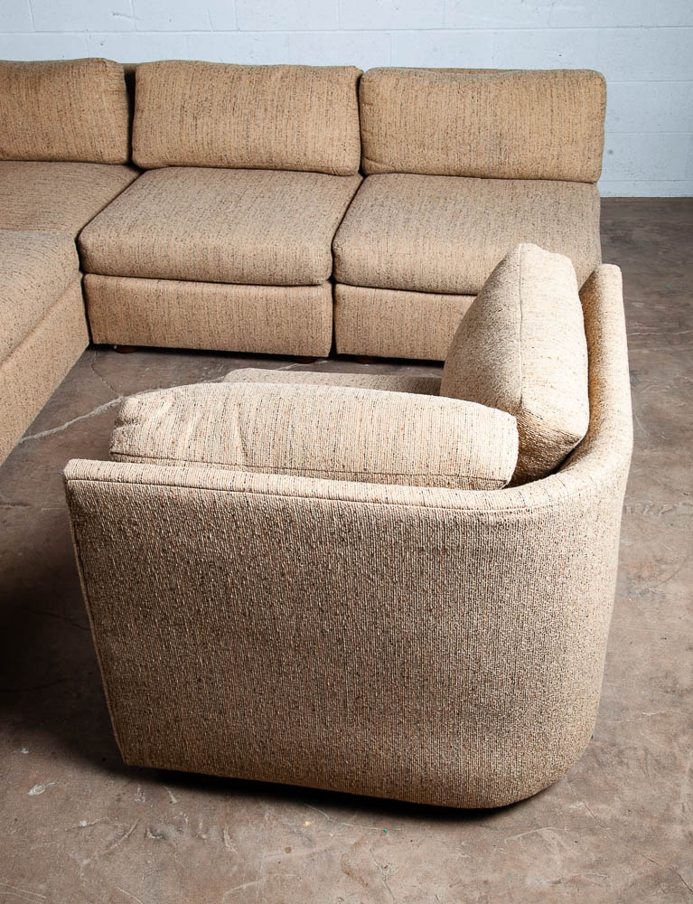 Mid Century Danish Modern Sofa Sectional Couch Modular Brown Tan Low Profile Vintage - Image 6