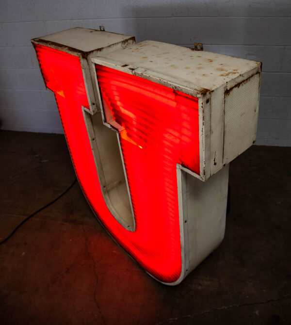 Mid Century Modern Neon Sign Marquee Letter U Working Large 48" Light Industrial - Image 7