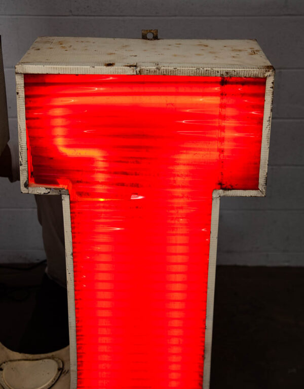Mid Century Modern Neon Sign Marquee Letter U Working Large 48" Light Industrial - Image 8