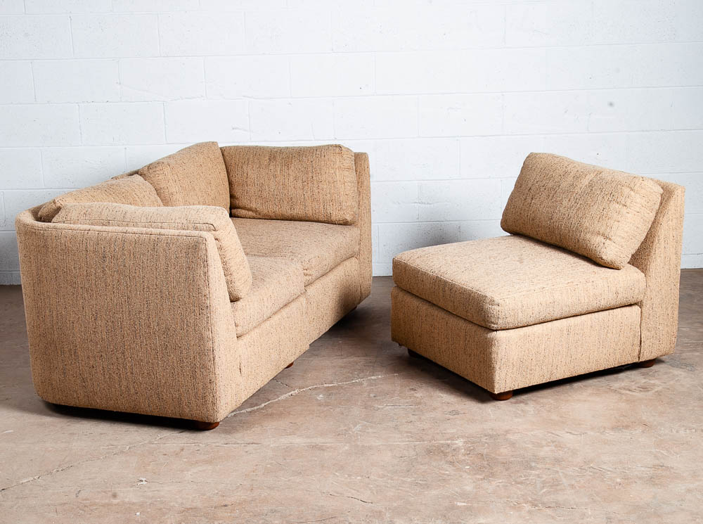 Mid Century Danish Modern Sofa Sectional Couch Modular Brown Tan Low Profile Vintage - Image 4