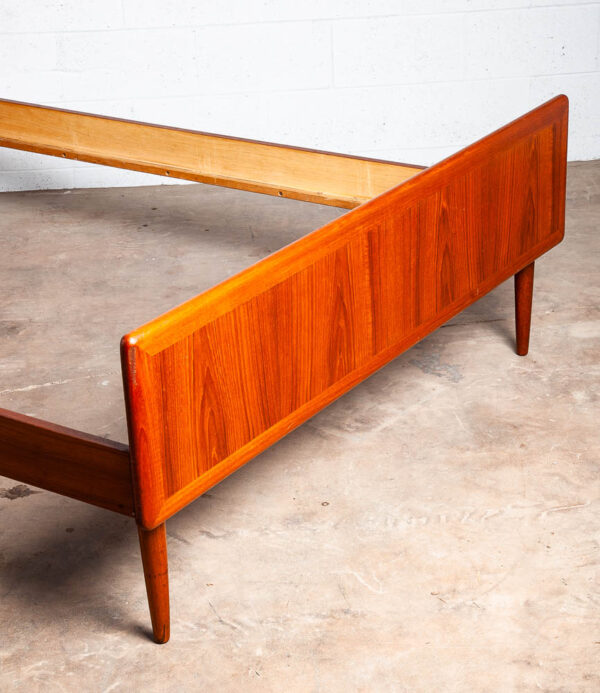 Mid Century Danish Modern Bed Frame Headboard Full Size Solid Teak Denmark - Image 5