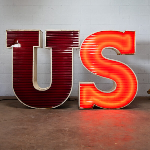 Mid Century Modern Neon Sign Marquee Letter U Working Large 48" Light Industrial - Image 6