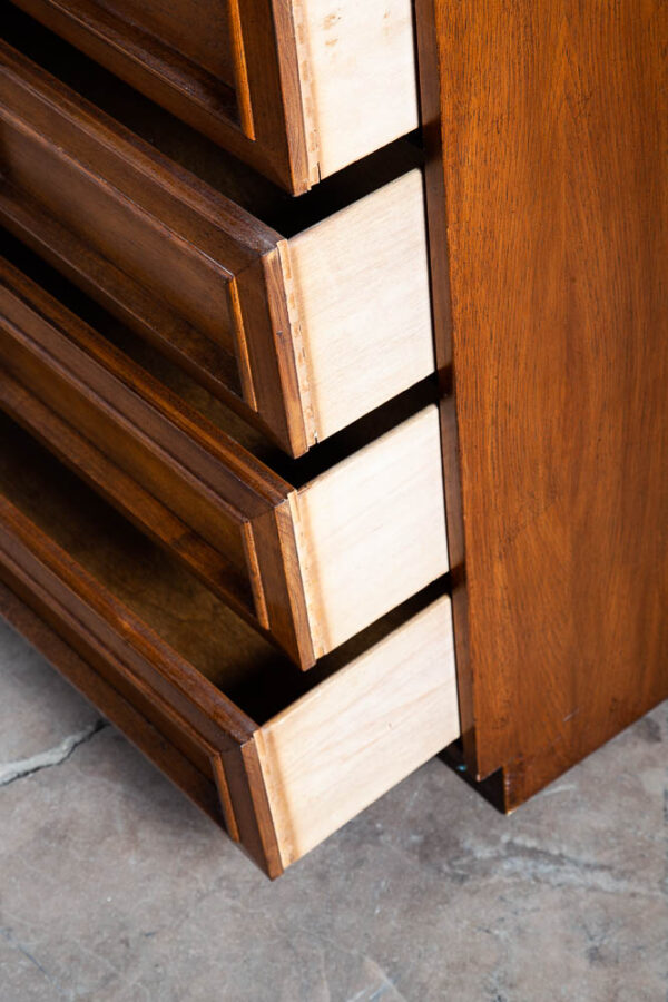 Mid Century Modern Highboy Dresser Morris of California Walnut Drawer 5 drawer - Image 6