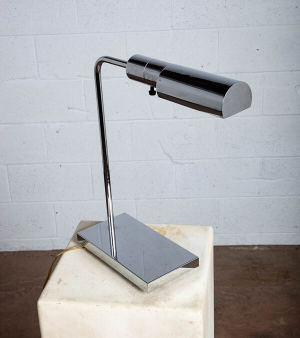 Mid Century Modern Table Lamp Casella Chrome Desk Metal Light Desk Silver Swivel - Image 11
